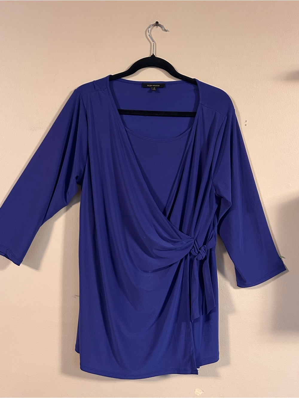 Rafa Polo Cobalt Blue Wrap-Front Side-Tie Blouse